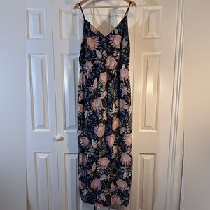 H&M Black and Pink Floral Maxi Dress